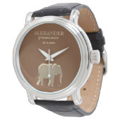 Moderne Vergulde Bruidsjonker met Monogram Horloge (Gekanteld)