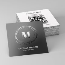Moderne Verhoogde Glans Monogram QR-code 