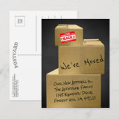 Moderne verhuisdozen Nieuw adres Aankondigingskaart (Voorkant / Achterkant)