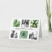 Moderne verjaardag 6 fotocollage kaart (Voorkant)