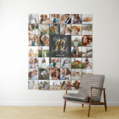 Moderne verjaardag 80 multi foto  wandkleed (In situ)