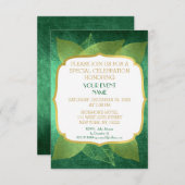 Moderne Verjaardag Bruiloft Groene Gouden VIP Kaart (Voorkant / Achterkant)