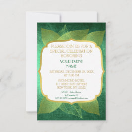 Moderne Verjaardag Bruiloft Groene Gouden VIP Kaart