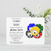 Moderne verjaardag Casino Poker Night Kaart (Staand voorkant)