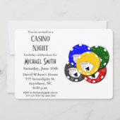 Moderne verjaardag Casino Poker Night Kaart (Voorkant)