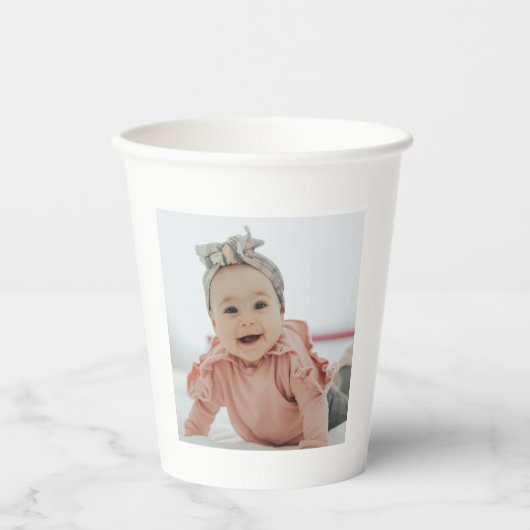 Moderne Verjaardag Custom Photo Party 25e Gift Papieren Bekers (Voorkant)