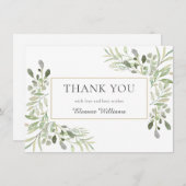 Moderne Verjaardag Dank u Groen Waterverf Bedankkaart (Voorkant / Achterkant)