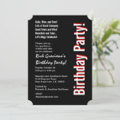 Moderne verjaardag ELK JAAR zwarte rode Sjabloon Kaart (Staand voorkant)