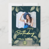 Moderne verjaardag foto schattig stijlvol kaart (Voorkant)