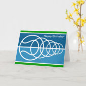 Moderne Verjaardag Kaart met tennisbal (Gele Bloem)