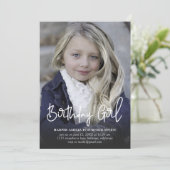 Moderne verjaardag meisje kalligrafie Verjaardag Kaart (Staand voorkant)