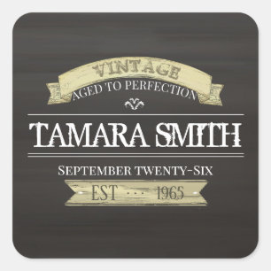 Moderne verjaardag - Minimalistisch goud in de tij Vierkante Sticker