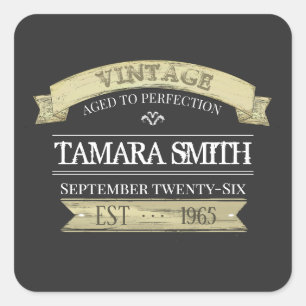 Moderne 'verjaardag' tot perfecte Gold-minimalist Vierkante Sticker