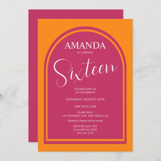 Moderne verjaardag voor elke leeftijd kaart (Voorkant / Achterkant)