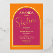 Moderne verjaardag voor elke leeftijdsuitnodiging folie uitnodiging (Voorkant)