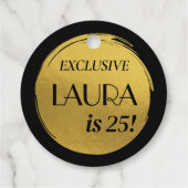 Moderne verjaardag zwart goud bedankjes labels (Achterkant)