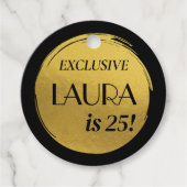 Moderne verjaardag zwart goud bedankjes labels (Voorkant)