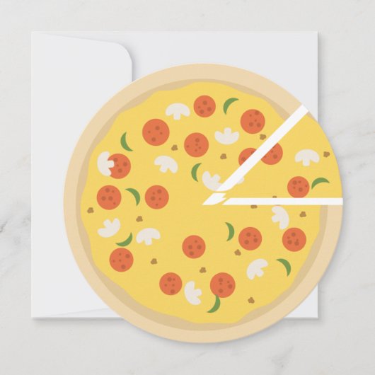 Moderne verjaardags ronde pizza feest uitnodiging (Voorkant)