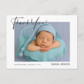 Moderne verjaardagsaankondiging voor baby's bedank briefkaart (Voorkant)