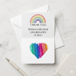 Moderne Verjaardagsbedankkaart Regenboog Bedankkaart