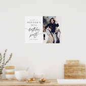 Moderne verjaardagsfeest script foto welkom 30ste poster (Keuken)
