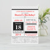 Moderne verjaardagsfeest uitnodiging (Staand voorkant)