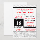 Moderne verjaardagsfeest uitnodiging (Voorkant / Achterkant)