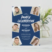 Moderne verjaardagsfeest uitnodiging met foto voor (Staand voorkant)