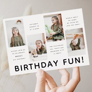 Moderne verjaardagsfeest voor elke leeftijd met 4  kaart