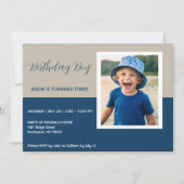 Moderne verjaardagsfeestje foto uitnodiging (Voorkant)