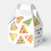 Moderne verjaardagsfeestje pizza Bedankt Bedankdoosjes (Achterkant)