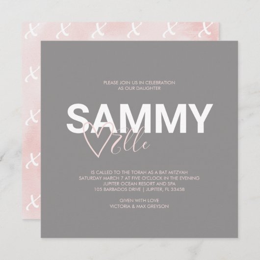 Moderne verjaardagsfeestuitnodigingen online (Voorkant / Achterkant)