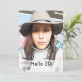 Moderne verjaardagsfoto 30 elegant chic kaart (Staand voorkant)