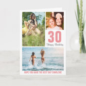 Moderne verjaardagskaart met foto, elke leeftijd | kaart (Voorkant)