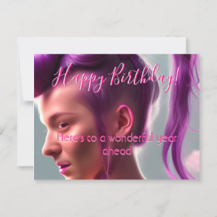 Moderne Verjaardagskaart Roze Postcard Briefkaart