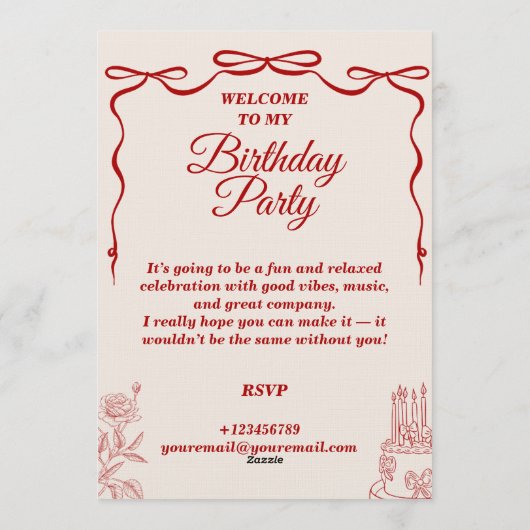 Moderne verjaardagskaart sjabloon bewerkbaar & afd kaart (Achterkant)