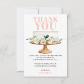 Moderne verjaardagstaart eerste verjaardag dank u  kaart (Voorkant)