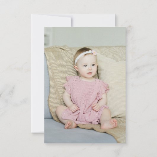 Moderne verjaardagstaart eerste verjaardag dank u kaart (Achterkant)