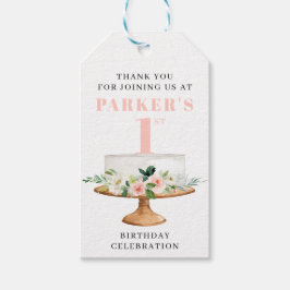 Moderne verjaardagstaart Eerste verjaardag Favor T Cadeaulabel