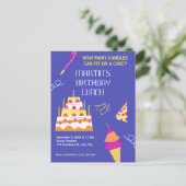 Moderne verjaardagstaart uitnodiging briefkaart (Staand voorkant)