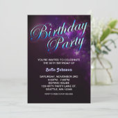 Moderne verjaardagsuitnodiging met cool ontwerp kaart (Staand voorkant)