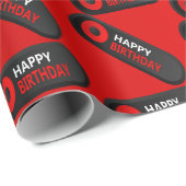 Moderne verjaardagsviering met tekstlabels cadeaupapier (Rol Hoek)