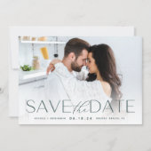 Moderne verklaring | Horizontale foto Save The Date (Voorkant)