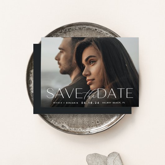 Moderne verklaring | Horizontale foto Save The Date