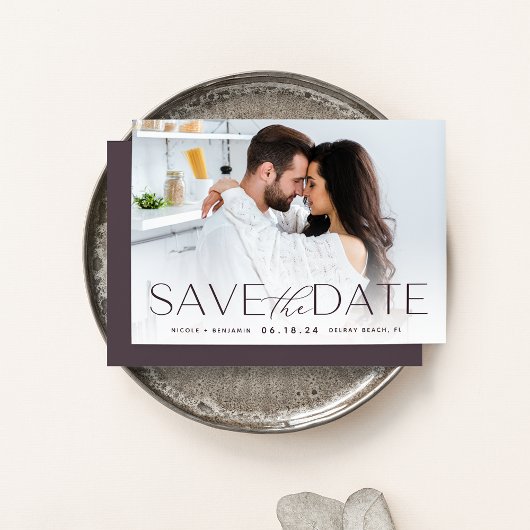 Moderne verklaring | Horizontale foto Save The Date