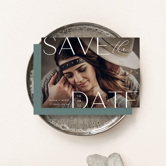 Moderne verklaring | Horizontale foto Save The Date