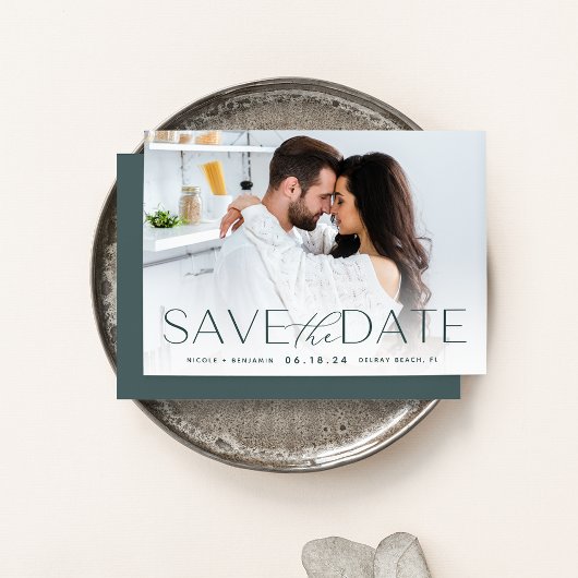 Moderne verklaring | Horizontale foto Save The Date