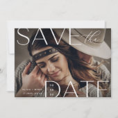 Moderne verklaring | Horizontale foto Save The Date (Voorkant)