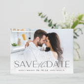 Moderne verklaring | Horizontale foto Save The Date (Staand voorkant)