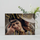 Moderne verklaring | Horizontale foto slaat de dat Folie Uitnodiging (Staand Voorkant)